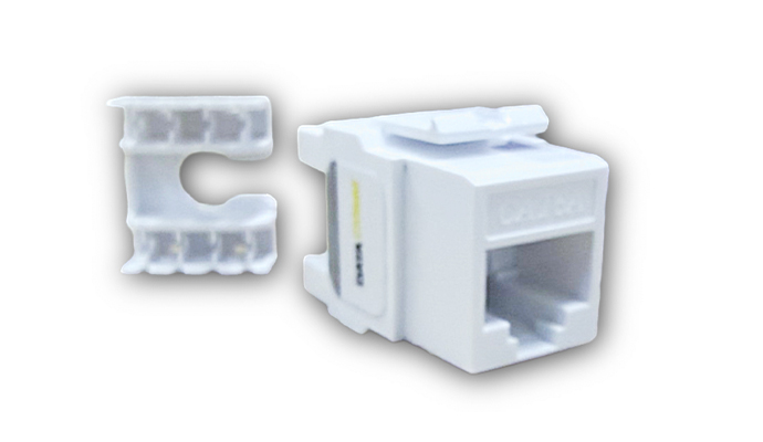 Cat 6A Data Jack, 180o Configuration, Ultra White, 25 Pack