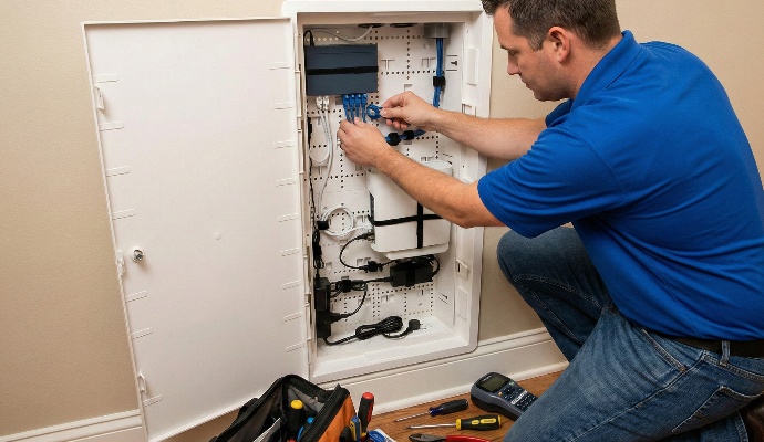 Network setup using media panel