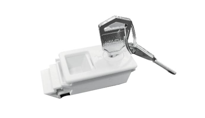 White snap-in keyed lock