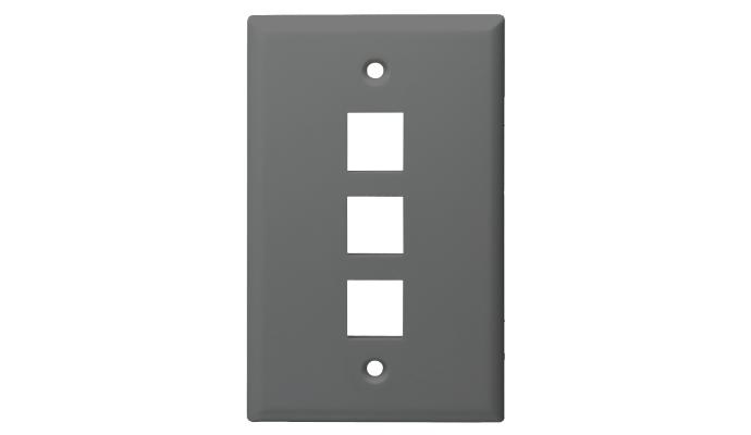Keystone Midi Plate 3 Port, Gray, UL