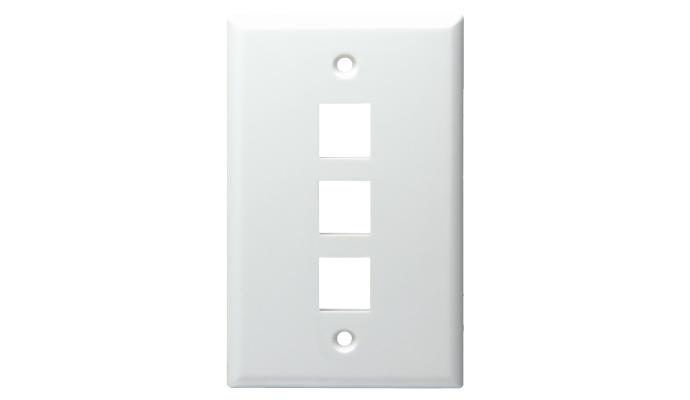 Keystone Midi Plate 3 Port, Ultra White, UL