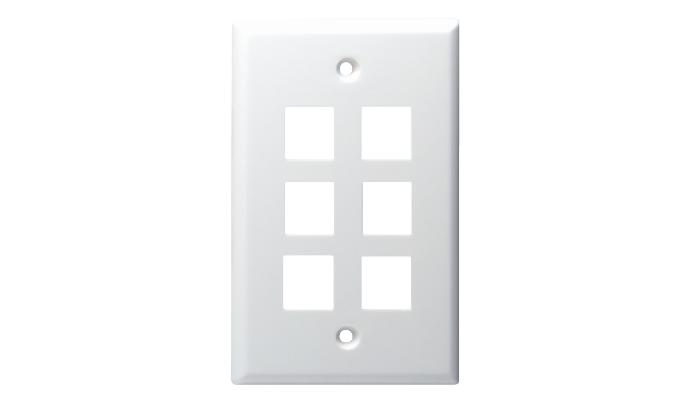 Keystone Midi Plate 6 Port, Ultra White, UL