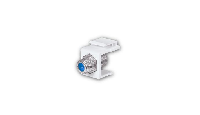 Keystone Jack w/ 2.4 GHZ F-Connector, Ultra White, UL (Individually wrapped jacks in 10pk)