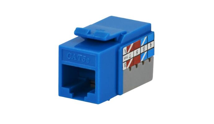 Cat 5e Data Jack, Blue, UL - 25 Pack - 90 Degree (contractor pack)