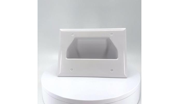 2-Gang Recessed Low Voltage Cable Plate, Ultra White