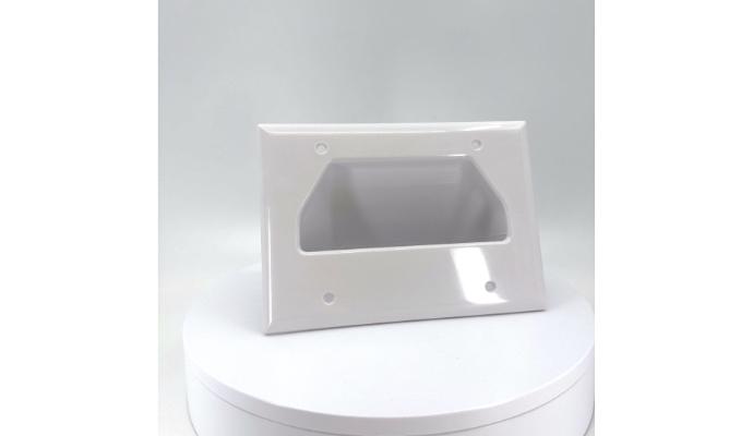 3-Gang Recessed Low Voltage Cable Plate, Ultra White