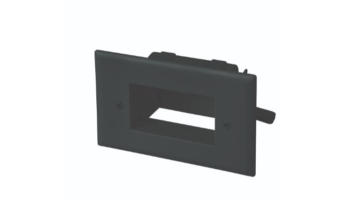 Easy Mount Recessed Low Voltage Cable Plate, Black