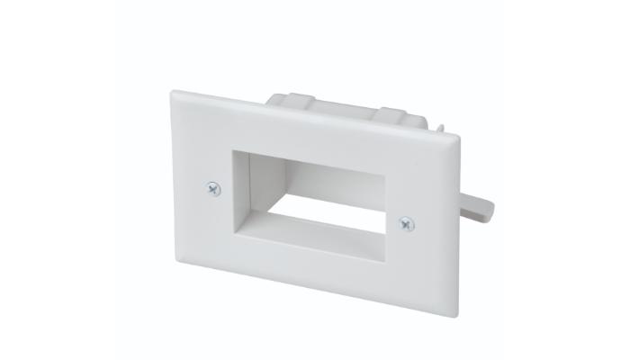 Easy Mount Recessed Low Voltage Cable Plate, White