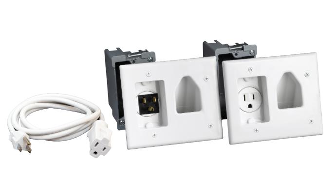 Recessed Pro-Power Kit with Straight Blade Inlet, White