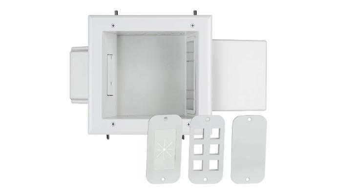 Expandable Media Box w/ 15 Amp Duplex Receptable, White