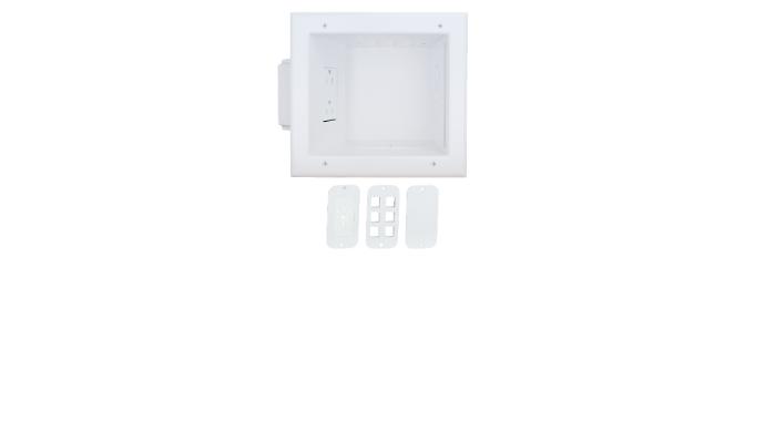 Recessed Media Box with 15 Amp Duplex Receptacle, White