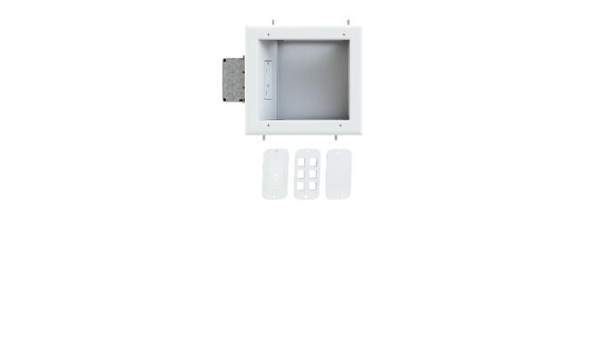Recessed Media Box with 20 Amp Receptacle, White