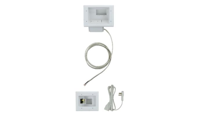 Flat Panel - Power Relocation Kit w/ Romex & 15amp/125 Volt Duplex Receptacle 