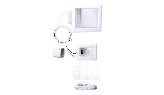 Flat Panel - Power Relocation Kit w/ Romex & 15amp/125 Volt Duplex Receptacle 