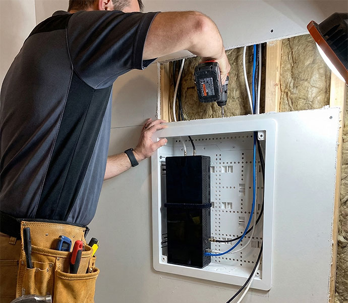 Professional media box installation