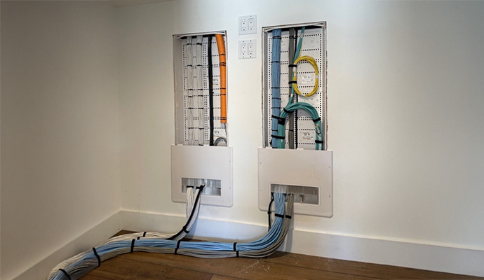 Cable trench installed in a home