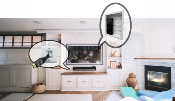 Seamless electrical cable management using media boxes